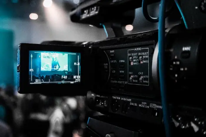 Camera recording symbolizing preparation for the MIT Sloan video essay, part of the MBA application process requiring two 60-second prompts