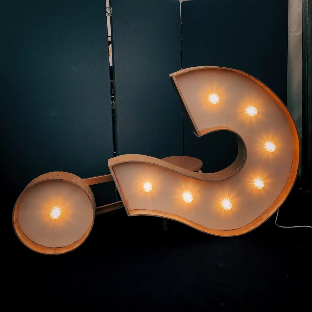 question mark with light bulbs