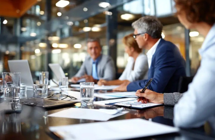 Executive MBA worth it 2026 – senior business executive in leadership meeting