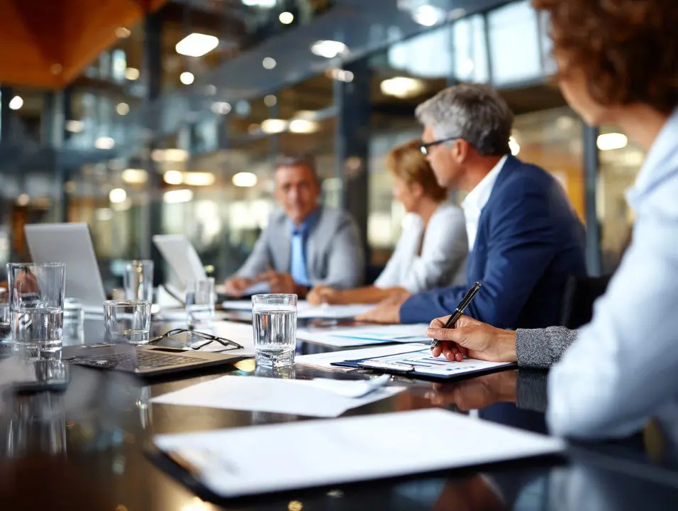 Executive MBA worth it 2026 – senior business executive in leadership meeting