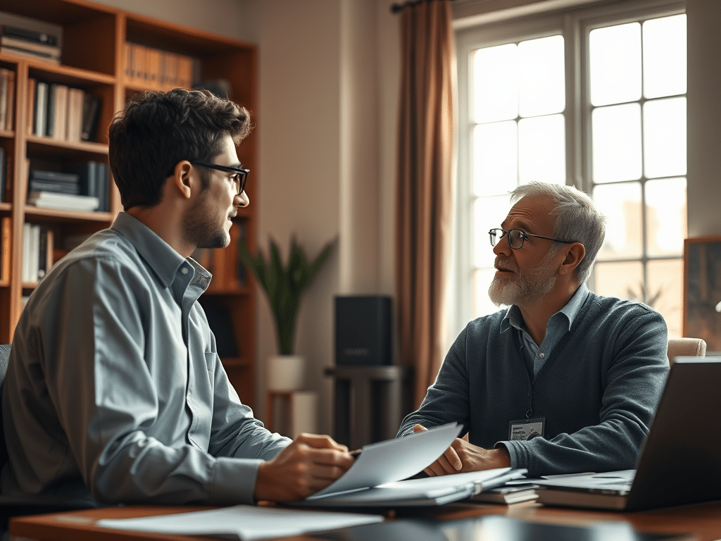 Graduate student meeting with PhD supervisor to discuss supervision style and research direction