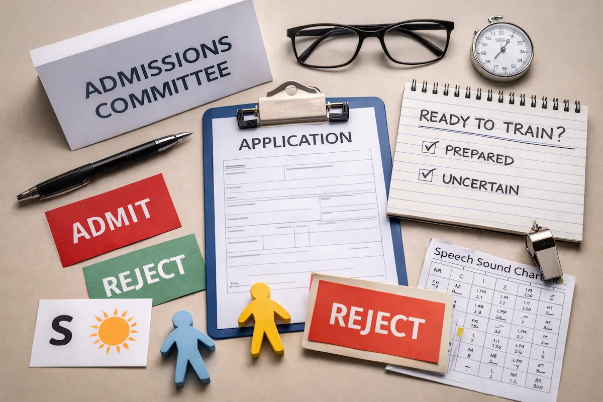 Symbolic image illustrating how best speech pathology master’s programs evaluate graduate applications and admissions decisions