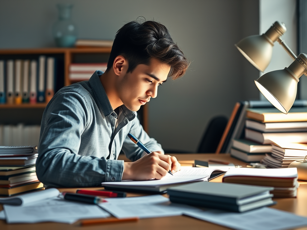 student writing an engineering statement of purpose example while preparing a graduate school application