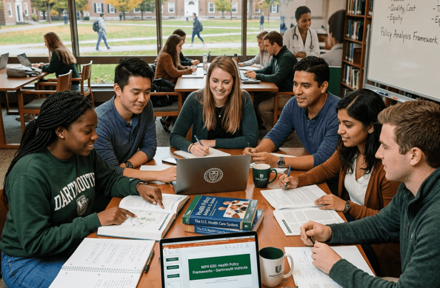 Dartmouth MPH program students studying health systems and public health policy